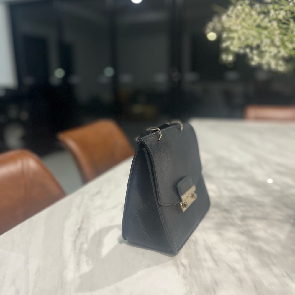 Furla Julia Mini Crossbody in black with chain and handle - Picture 3 of 5
